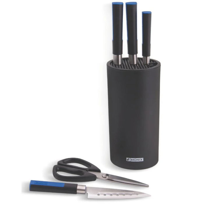 Monix Set de cuchillos Solid+ M355003 de 6 piezas con tacoma organizadora y tijeras Solid Pro